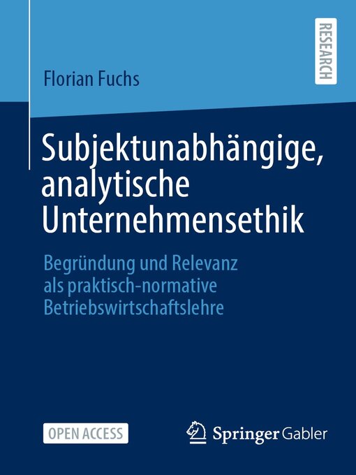 Title details for Subjektunabhängige, analytische Unternehmensethik by Florian Fuchs - Available